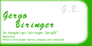 gergo biringer business card